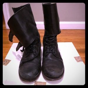 All Saints Black Combat Boots